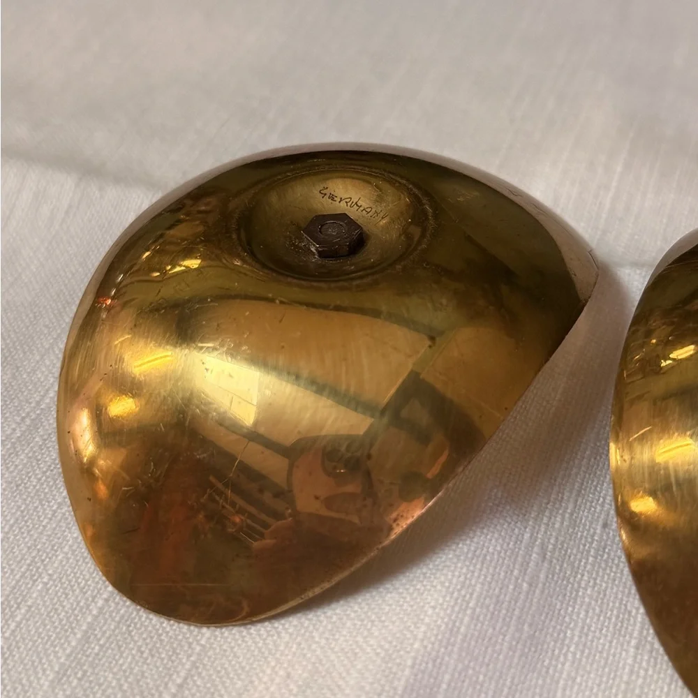 Vintage Pair Brass Candle Holders